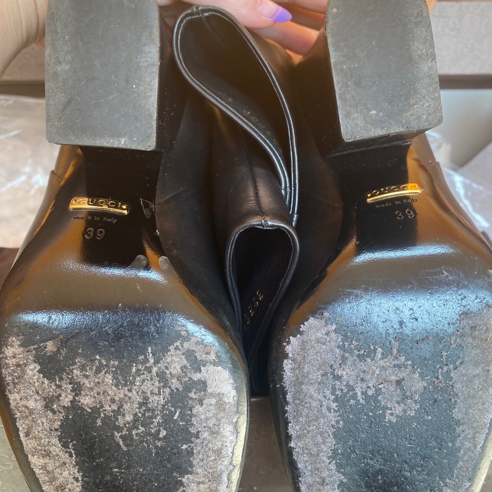 Gucci Calf Skin Gold Buckle Knee High Boots in Box - Picture 9 of 14